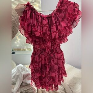 MISA Los Angeles Mini Dress Pink Floral Size XS